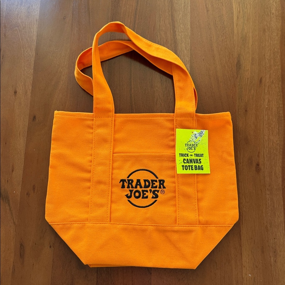Trader Joe's Mini Orange Canvas Tote Bag